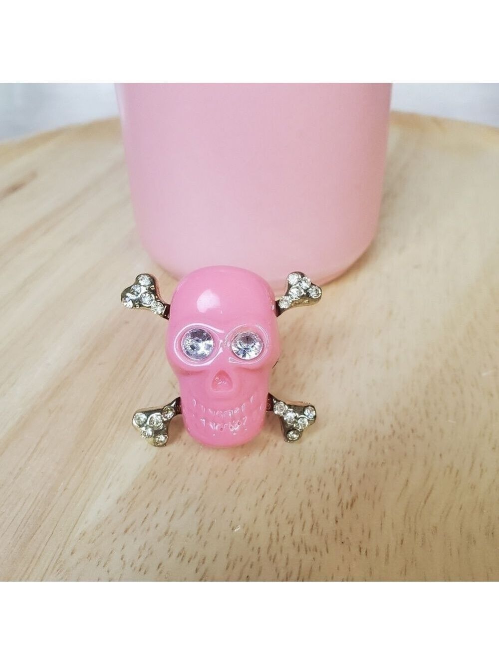 Pink Sugar Skull Ring New - Picture 2 of 7